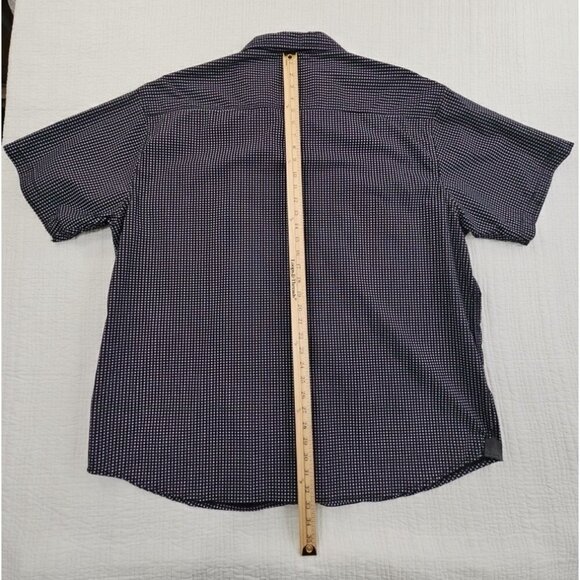 Lions Crest English Laundry Shirt Men's 4X Button Short Sleeve Navy Blue EUC - Picture 13 of 14